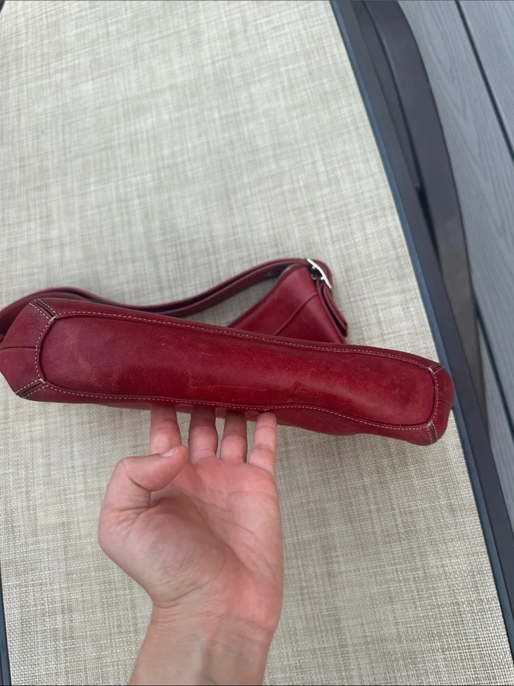 Coach Red Leather Hobo Bag